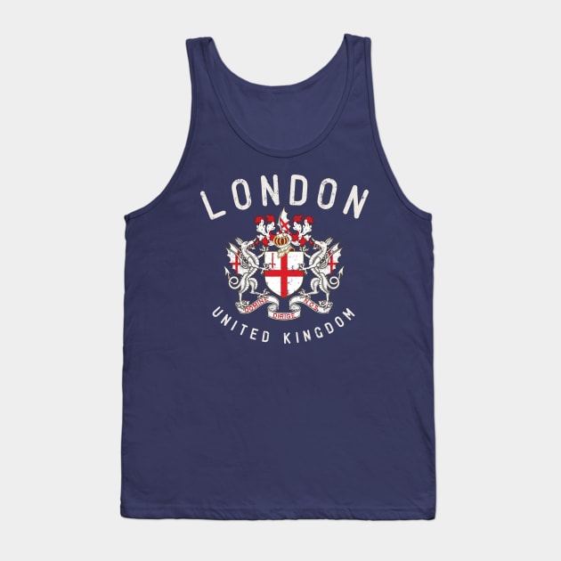 London Great Britain Vintage Coat Of Arms Tank Top by Designkix